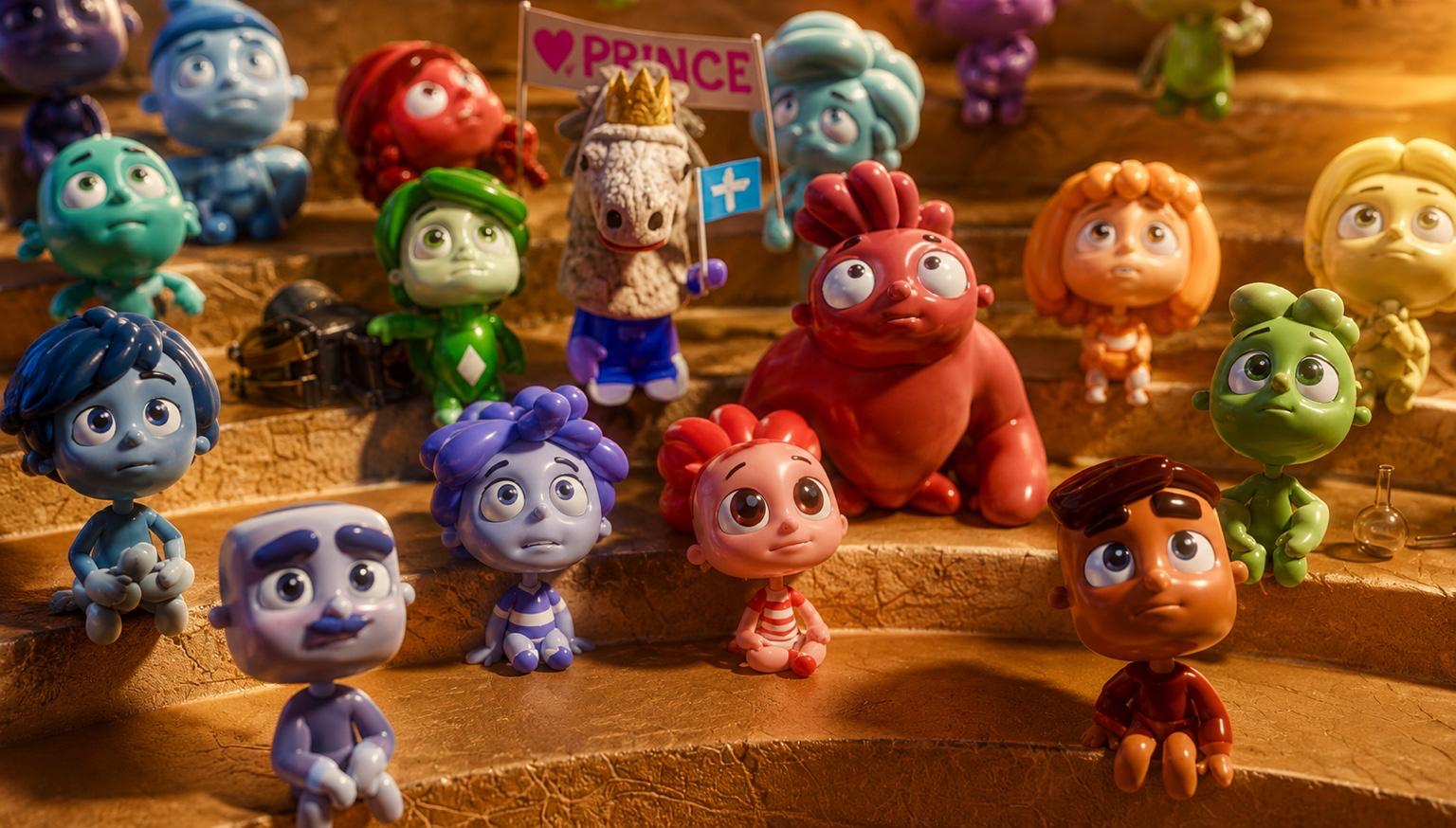 A colorful group of Balloonites characters gathered together