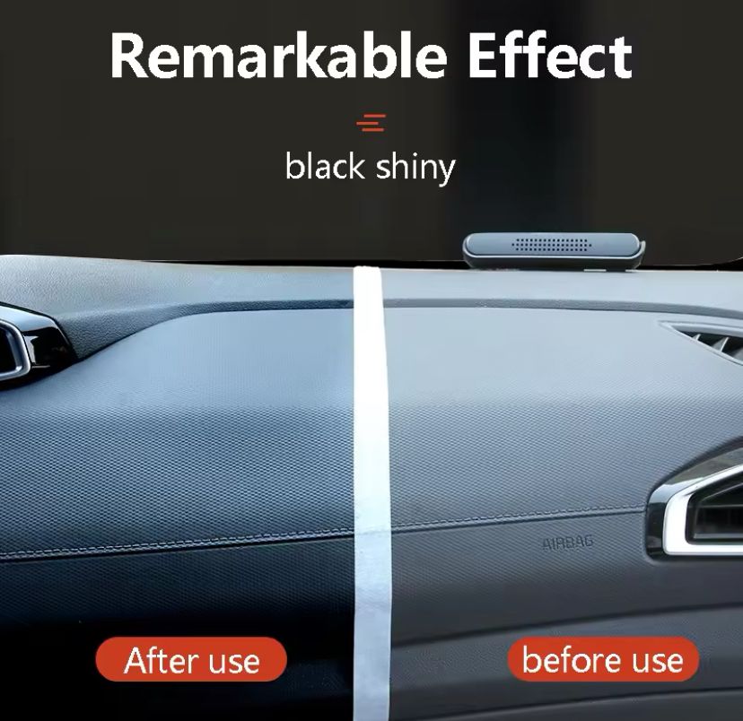 Dashboard before and after crystal coating