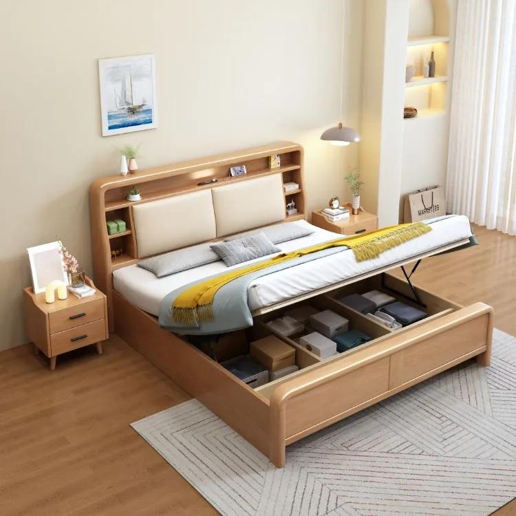 Nordic Wood Storage Bed