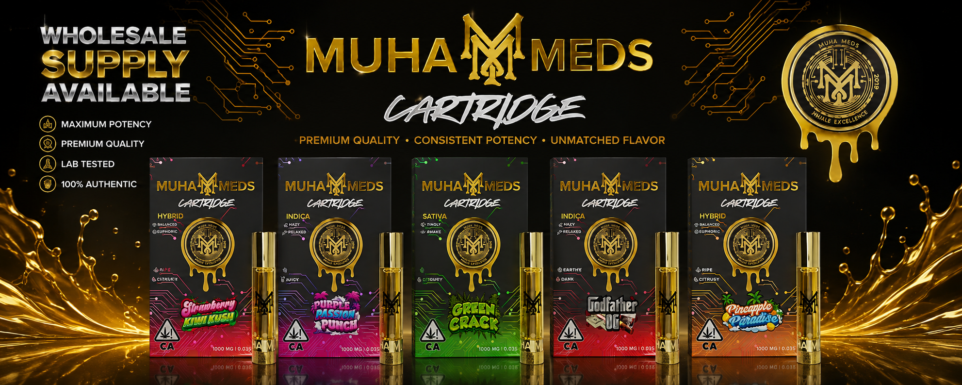 Muha Meds wholesale collection of cannabis concentrates and extracts for bulk ordering