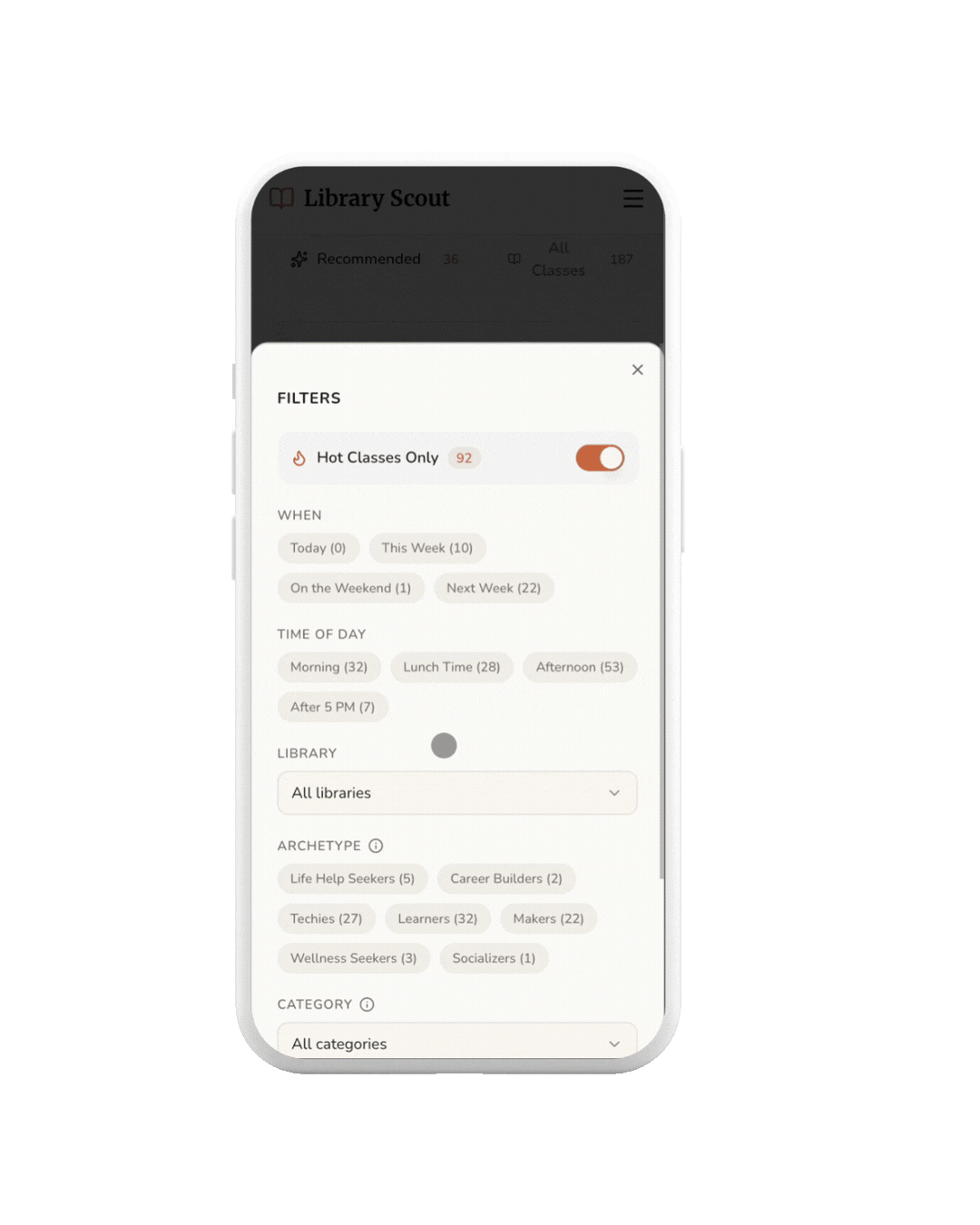 Filter functionality