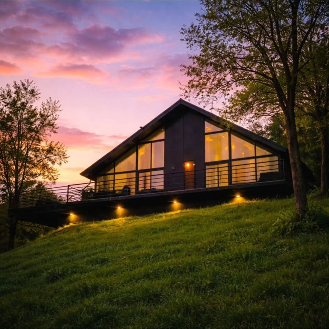 Bil Baiti cabin at sunset