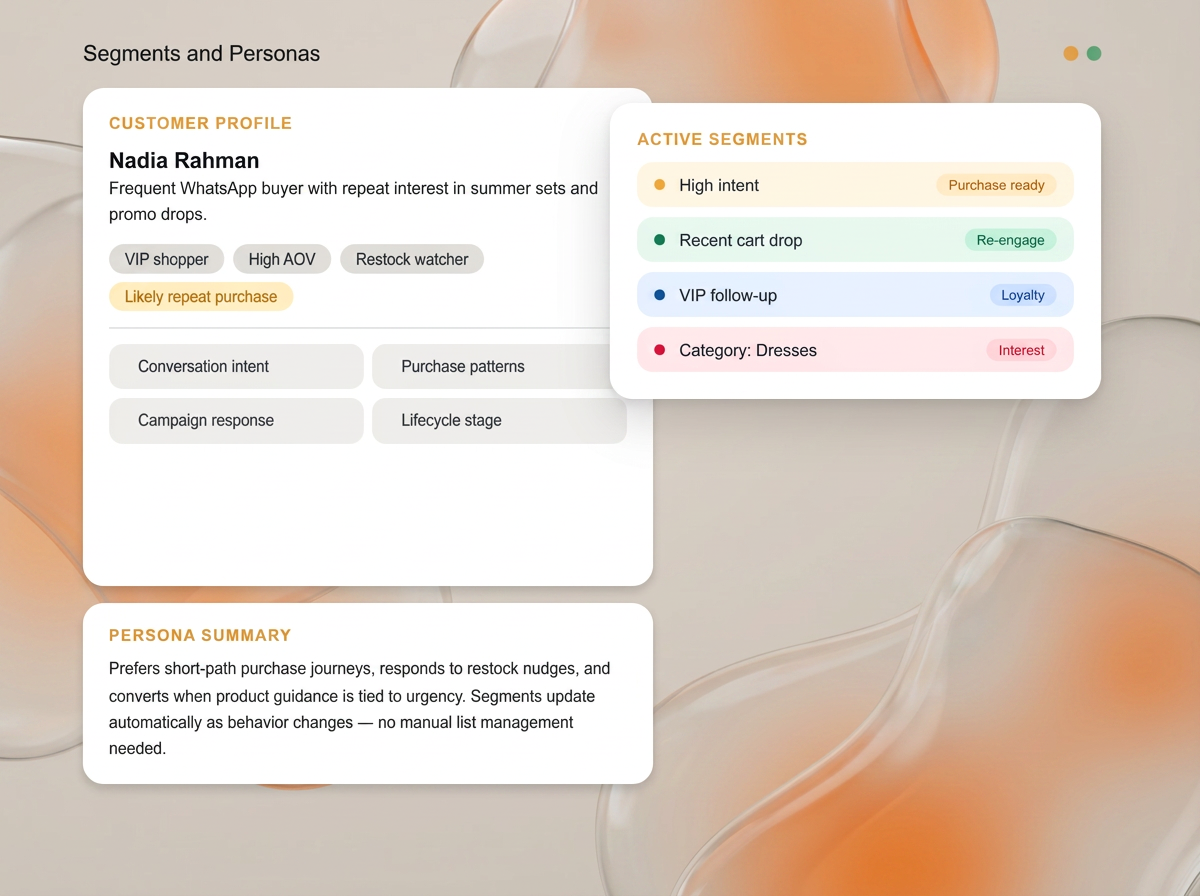 Dynamic segmentation view