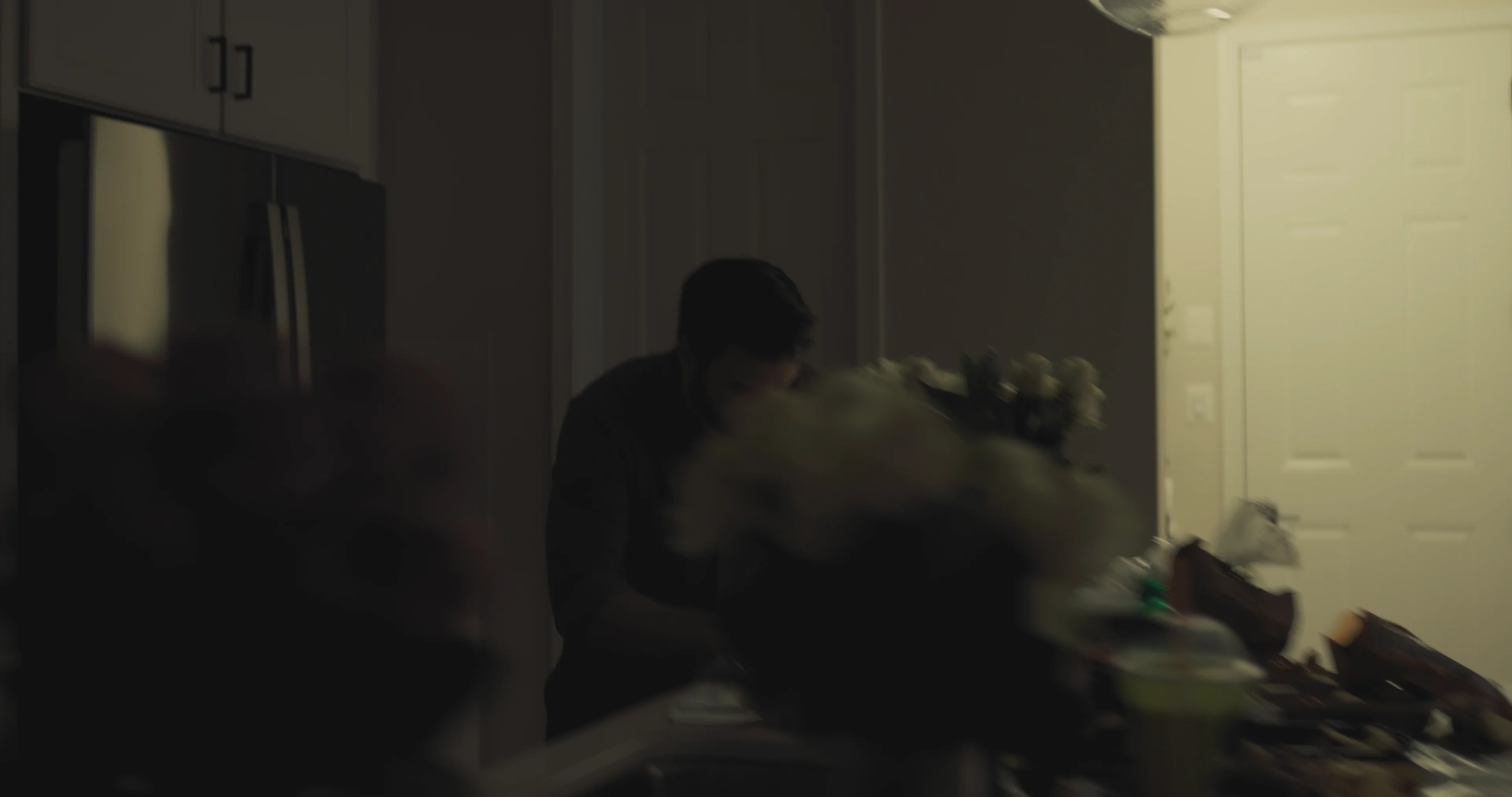 Emotional interior scene with motion blur