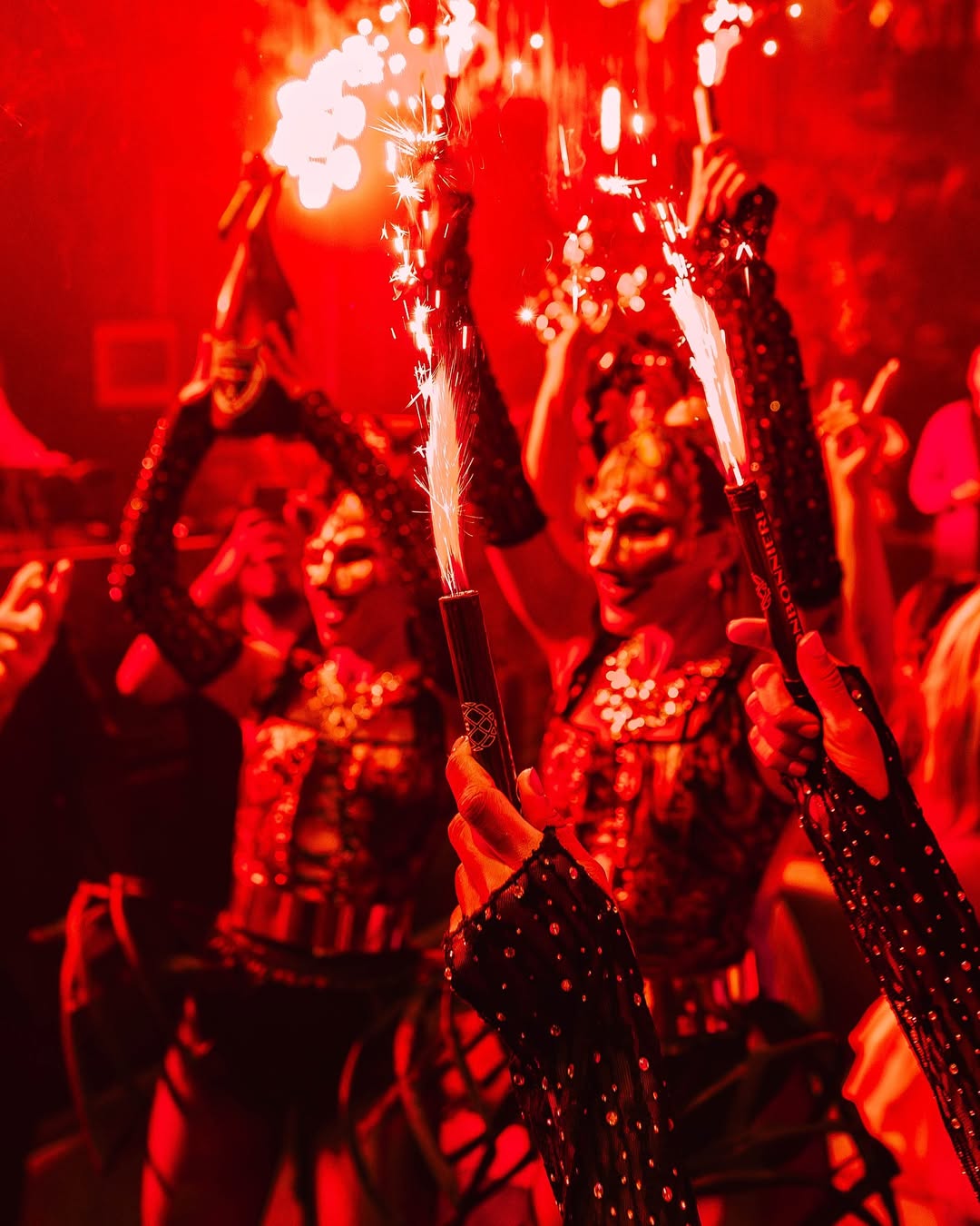 Performers with sparklers