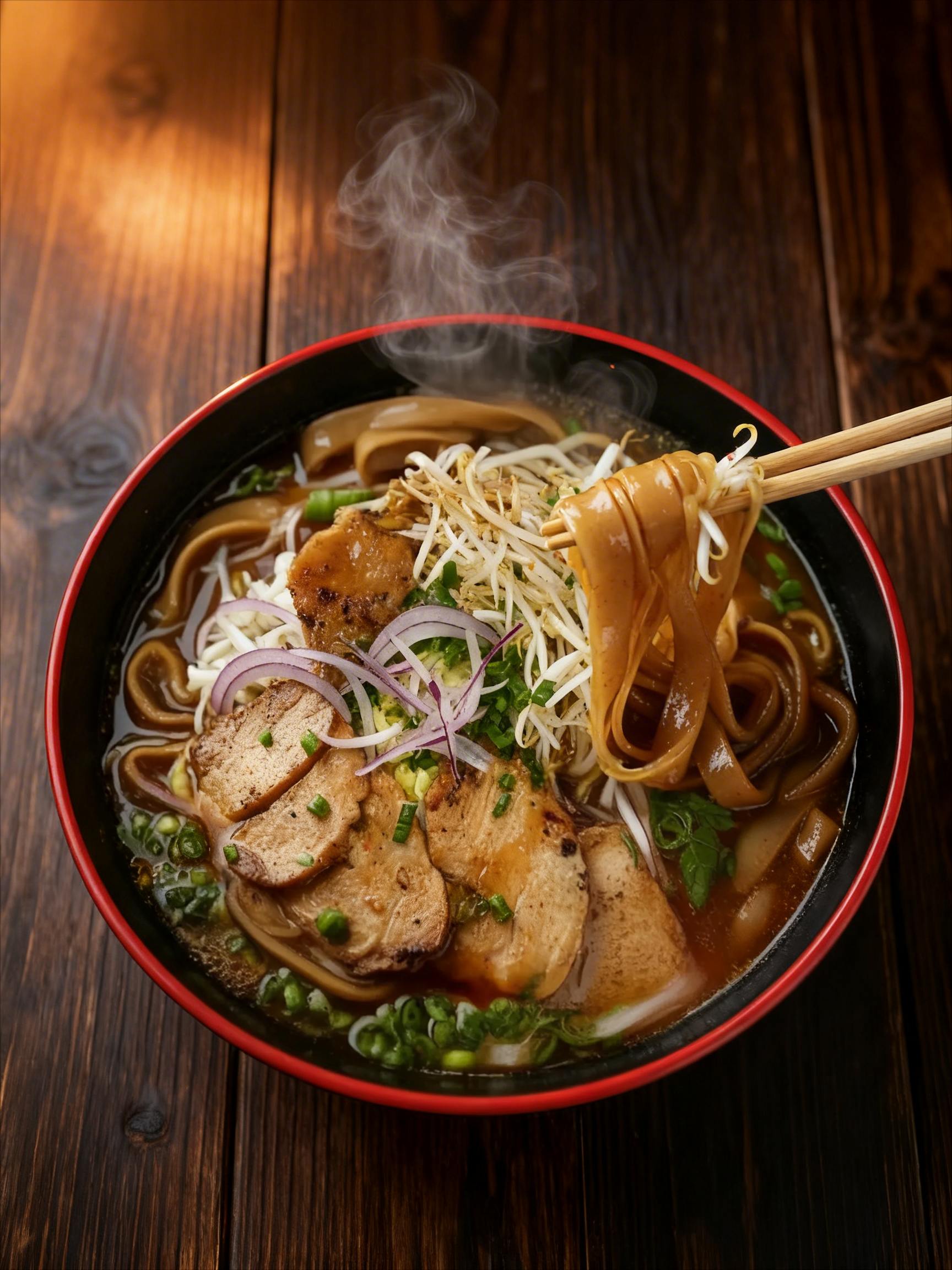 Ramen con cerdo y fideos