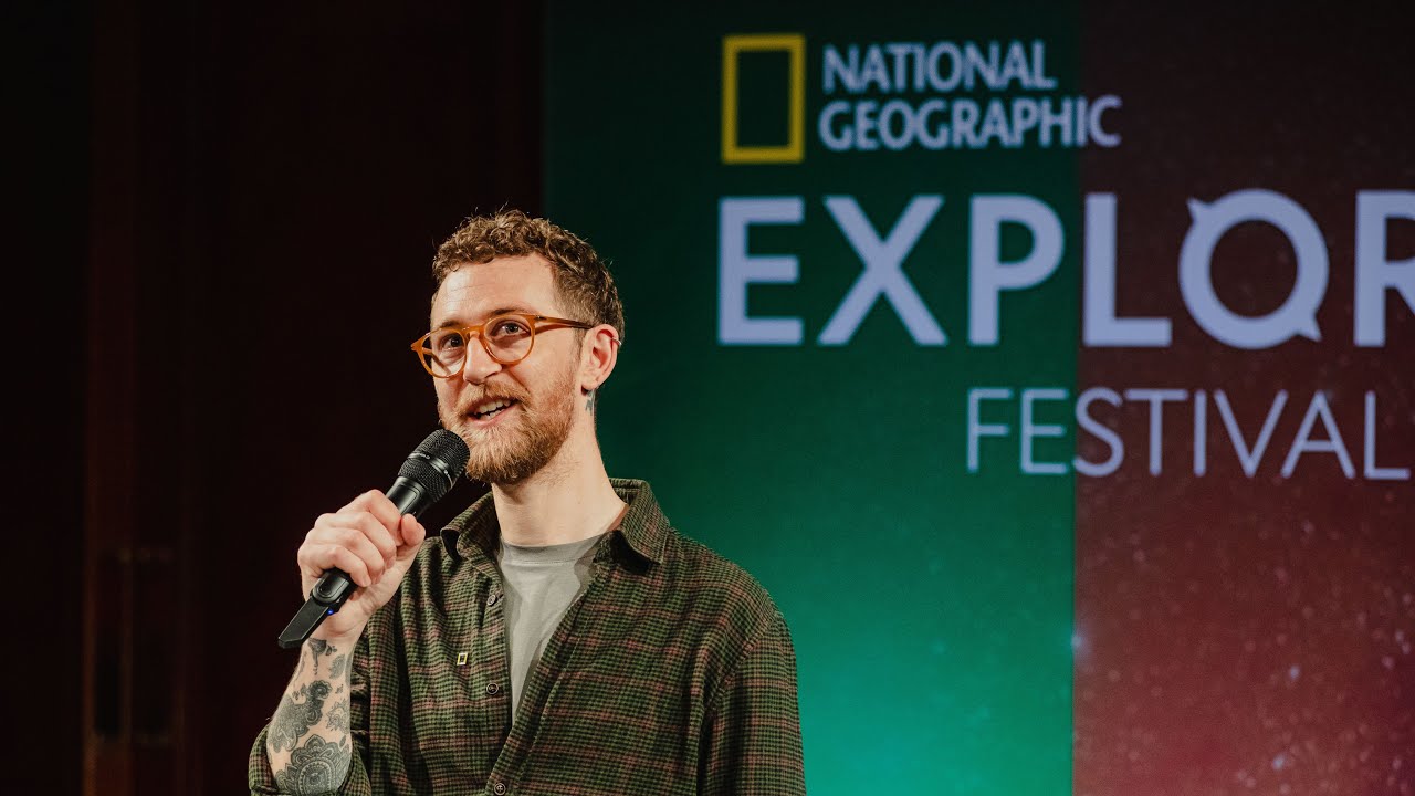 Bradley Secker speaking at National Geographic Explorer Festival