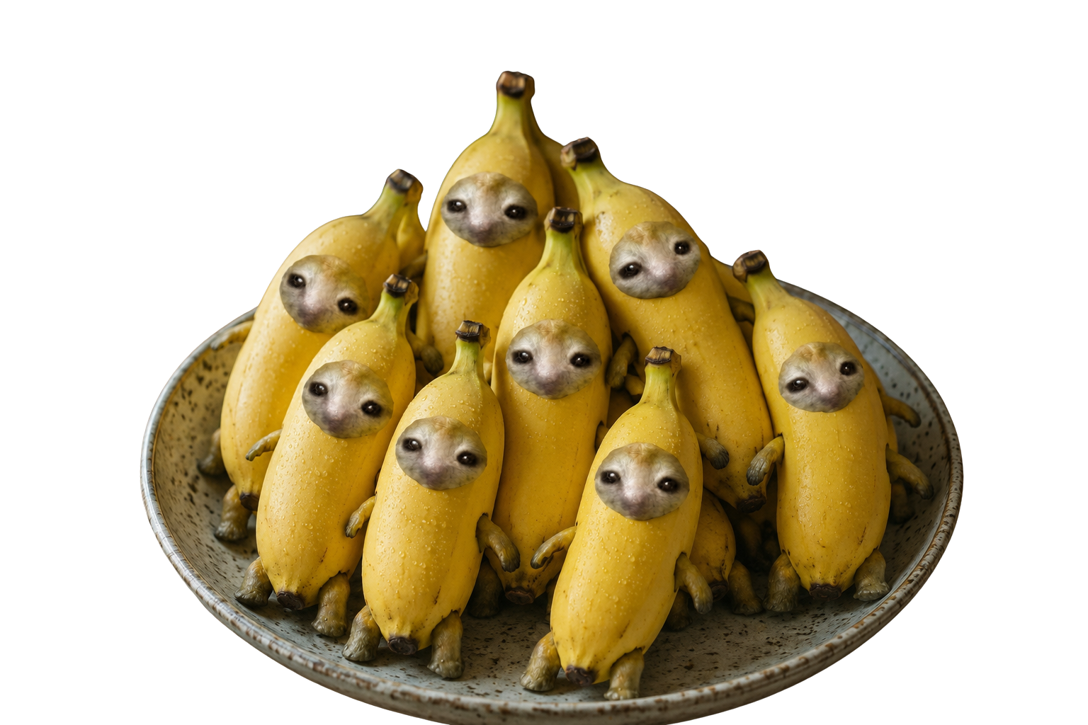 Plate of banana cats