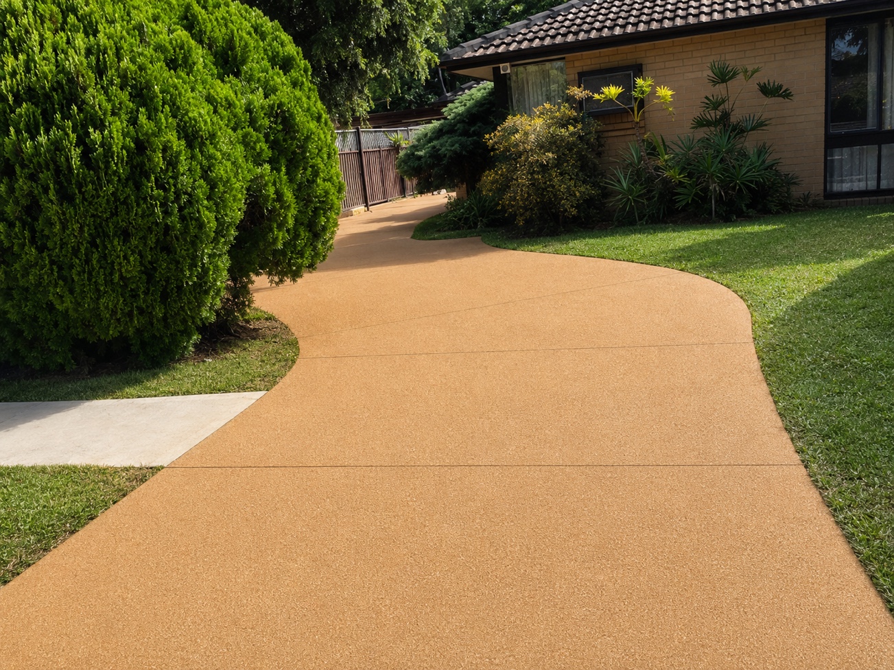 Plain single-colour Spray Crete resurfacing finish