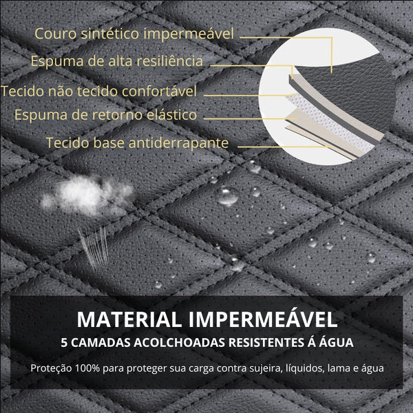 Material Impermeavel - 5 camadas acolchoadas resistentes a agua: Couro sintetico impermeavel, Espuma de alta resiliencia, Tecido nao tecido confortavel, Espuma de retorno elastico, Tecido base antiderrapante