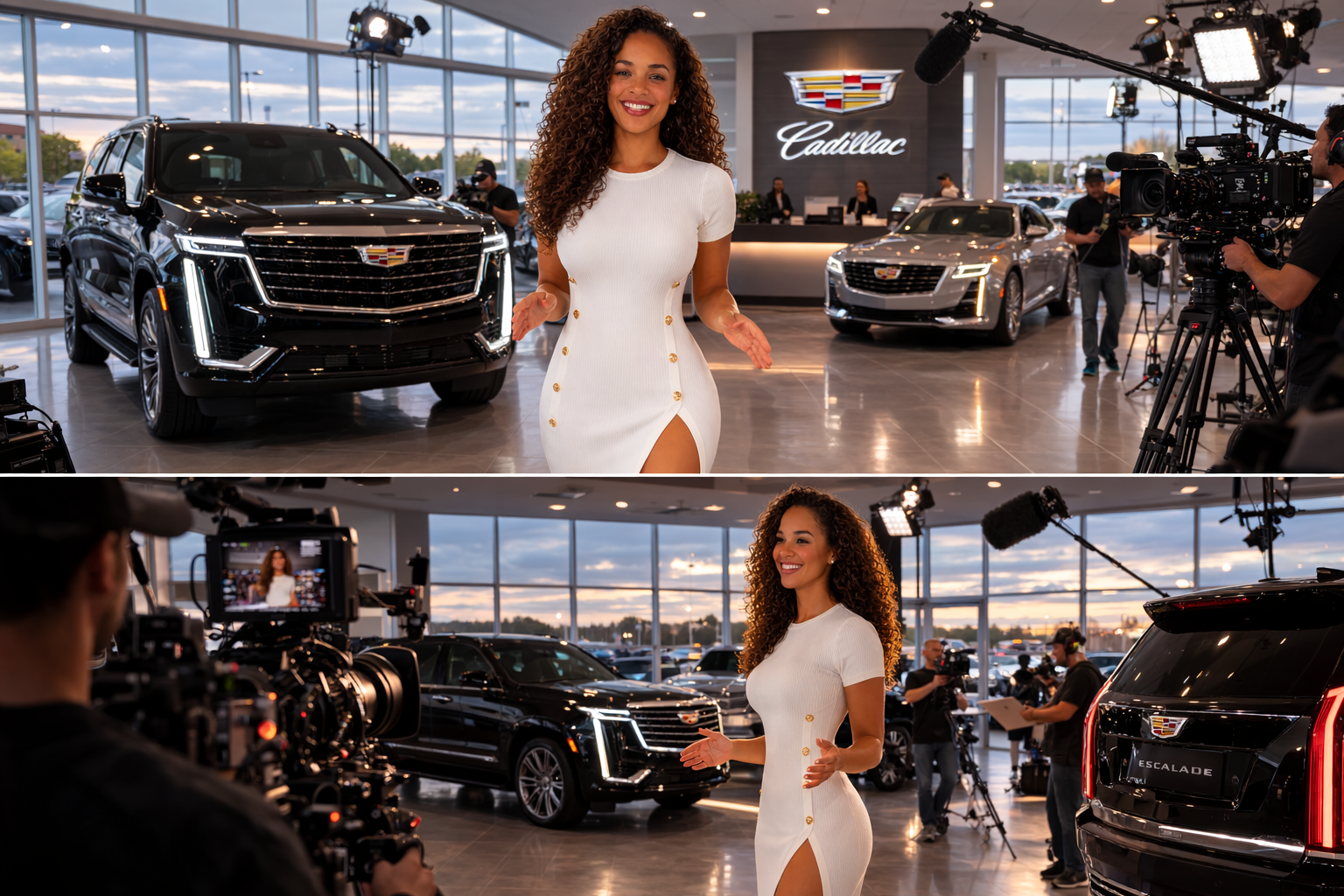Cadillac dealership commercial shoot