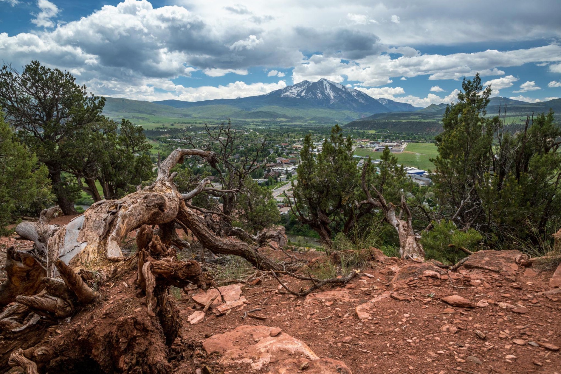 Scenic overlook of Carbondale with Mount Sopris