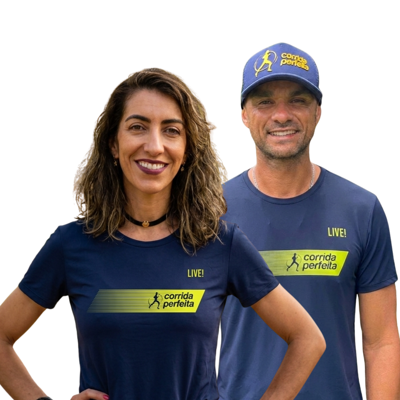 Casal com camiseta Live! Corrida Perfeita