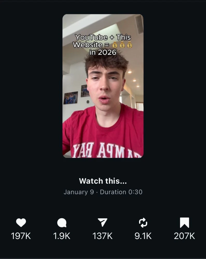 TikTok reel — 6,2M views