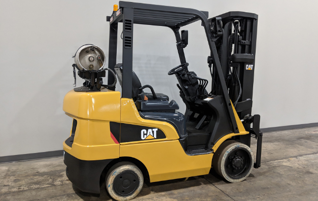 CAT 5000 lb cushion tire forklift for indoor warehouse rental in Houston TX