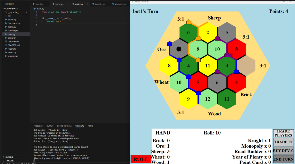 Catan AI screenshot