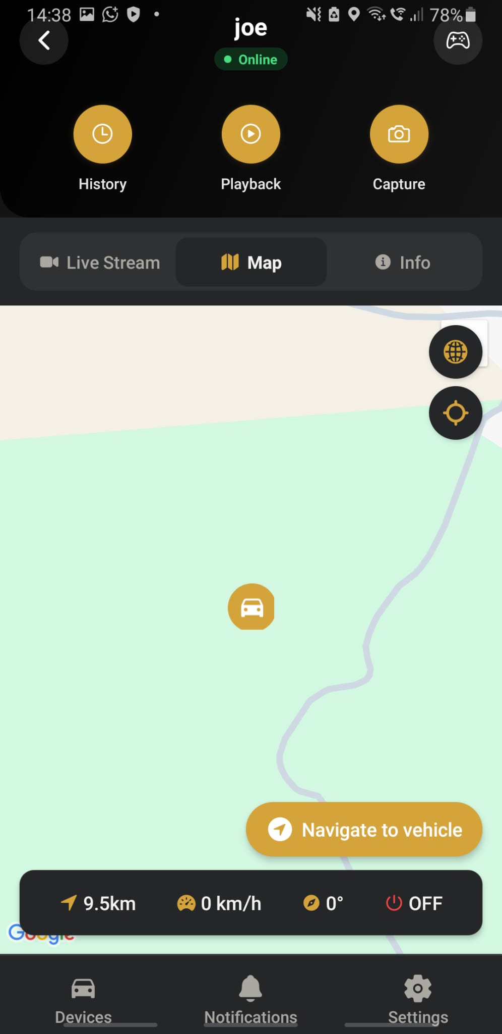 ApexCam Mobile App - GPS tracking and navigation