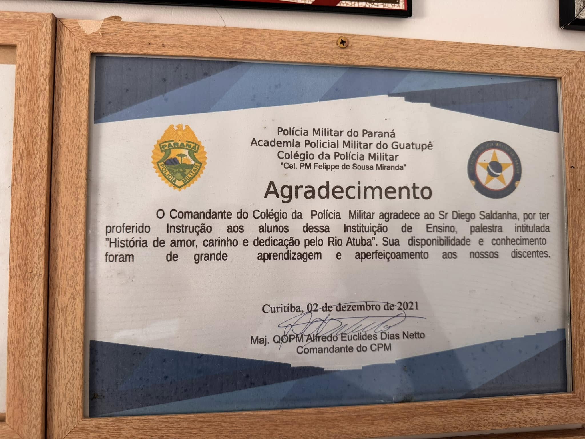 Agradecimento - Polícia Militar