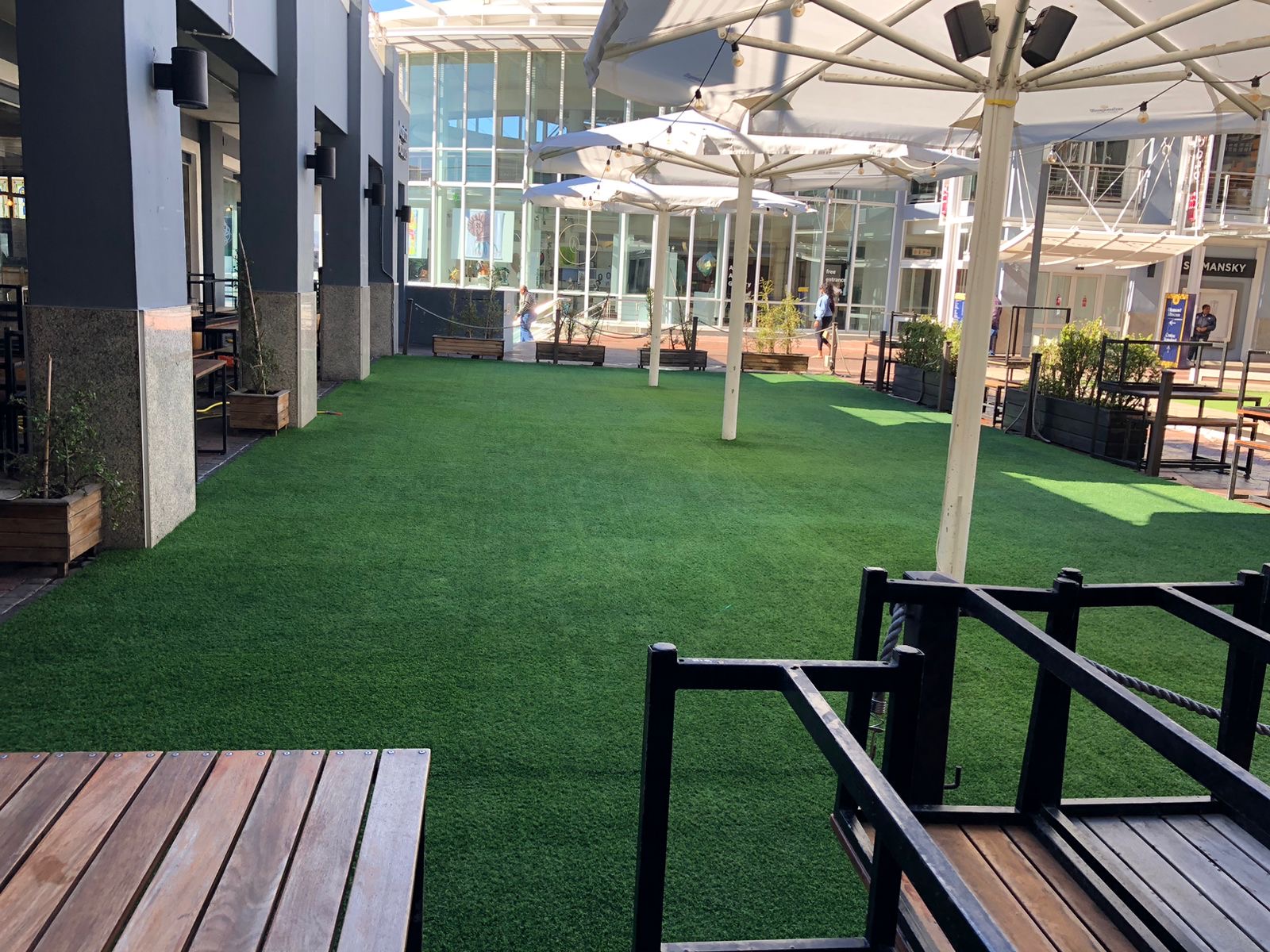 Clean restored patio turf after cleaning