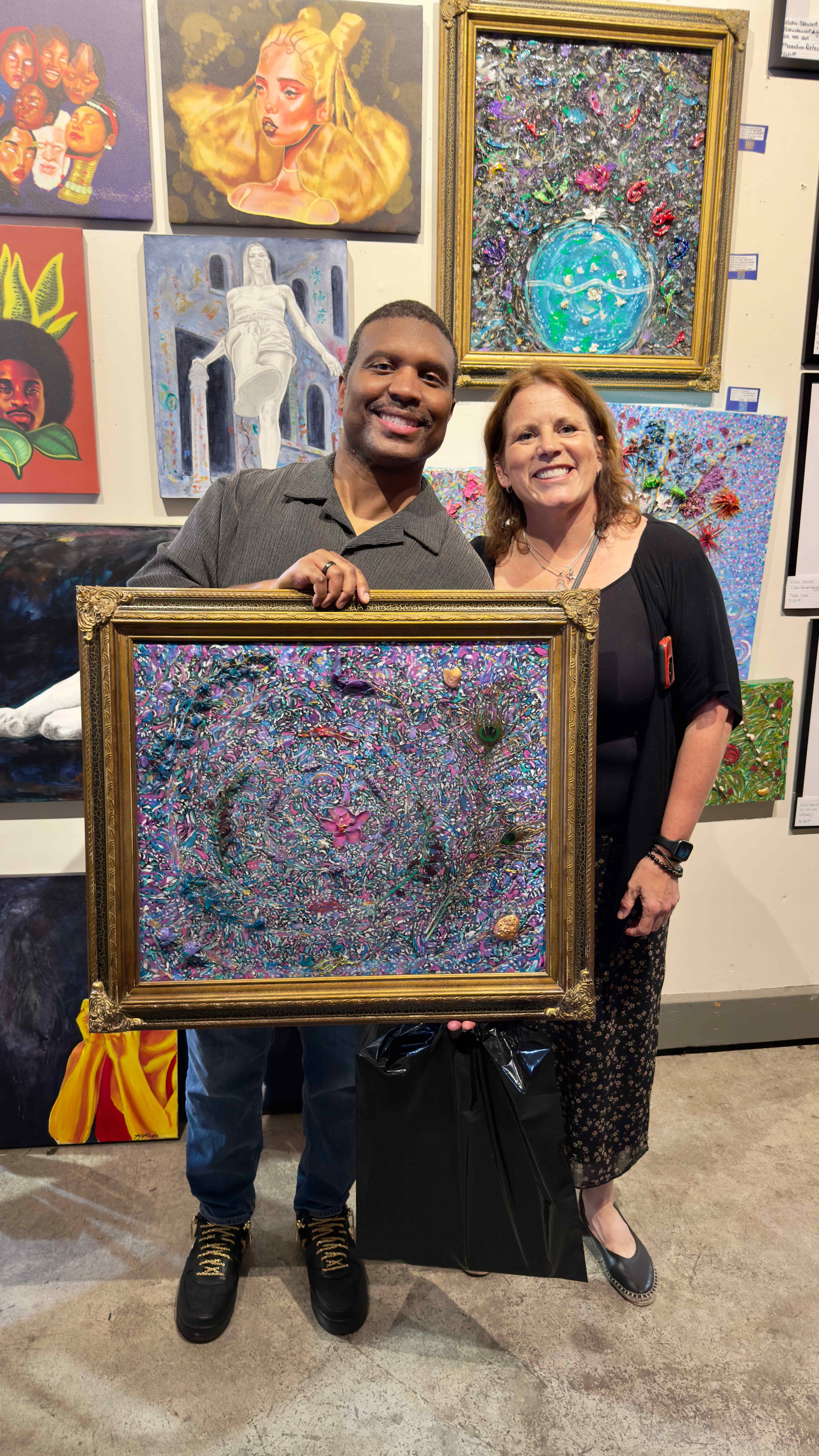 Attendees at the LA Chocolate and Art Show gallery
