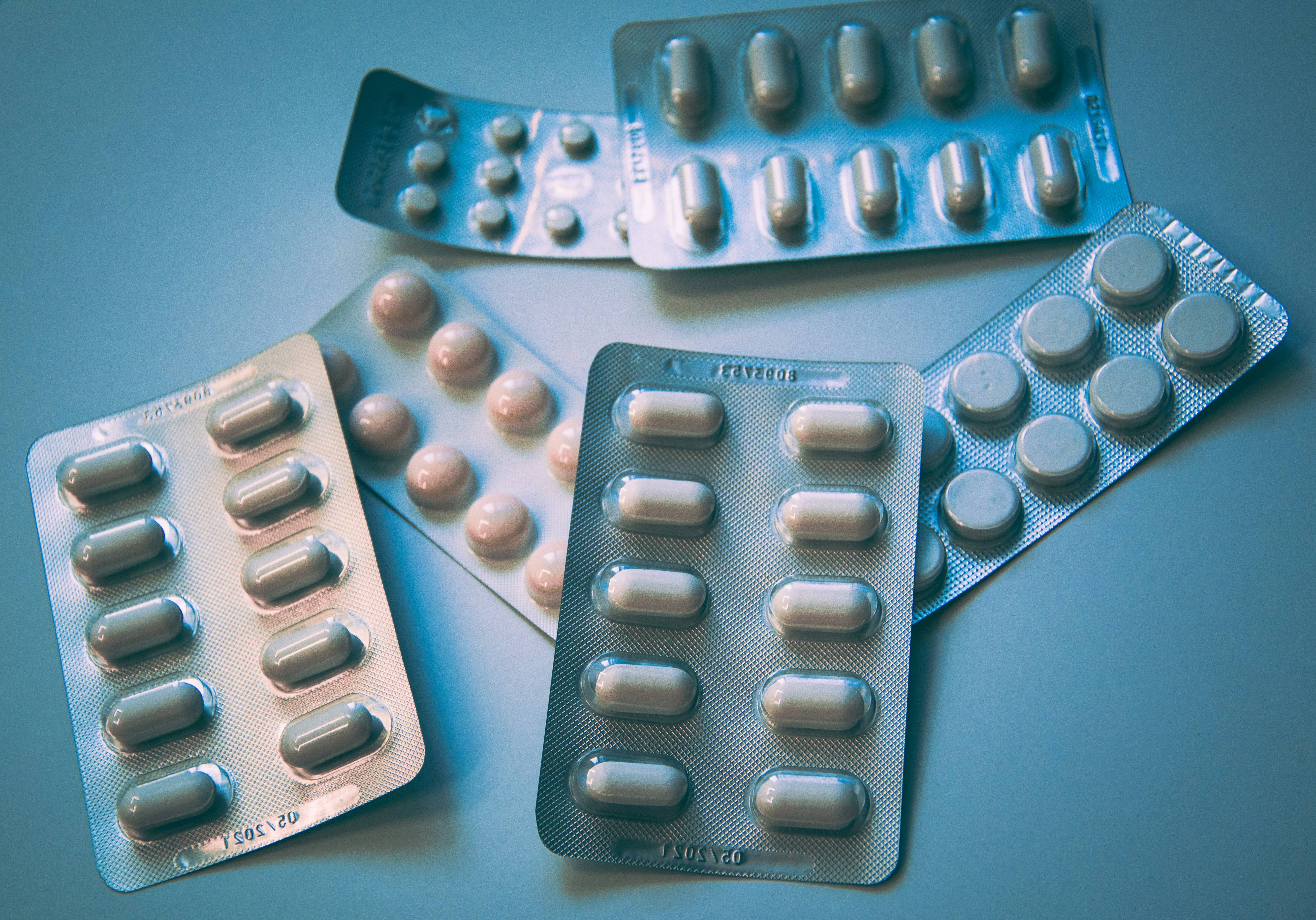 Various pharmaceutical medicines in blister packs