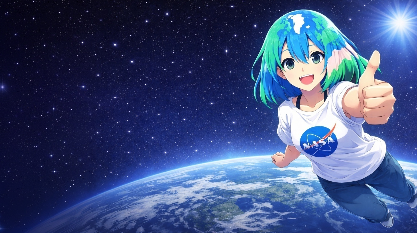 Earth-chan thumbs up
