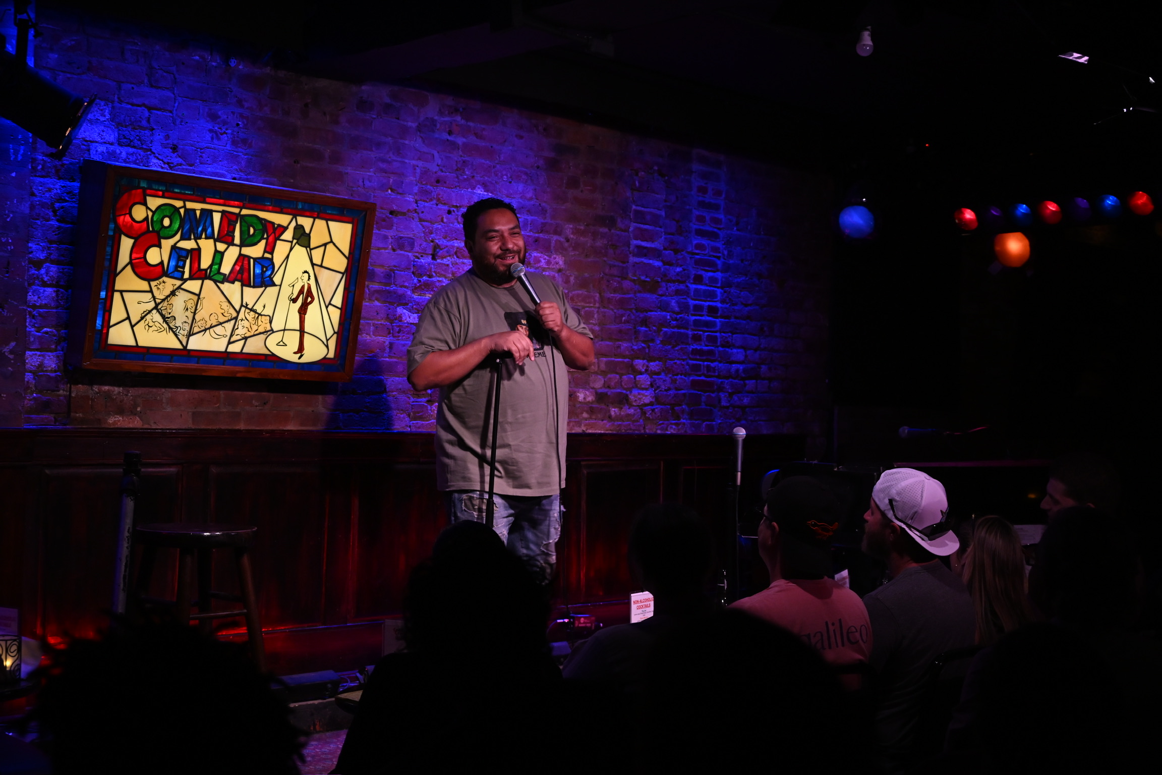 Cipha Sounds performing on stage at the Comedy Cellar