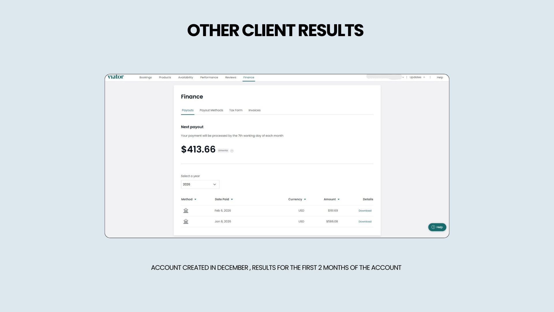 نتائج حساب أنشئ في دجنبر