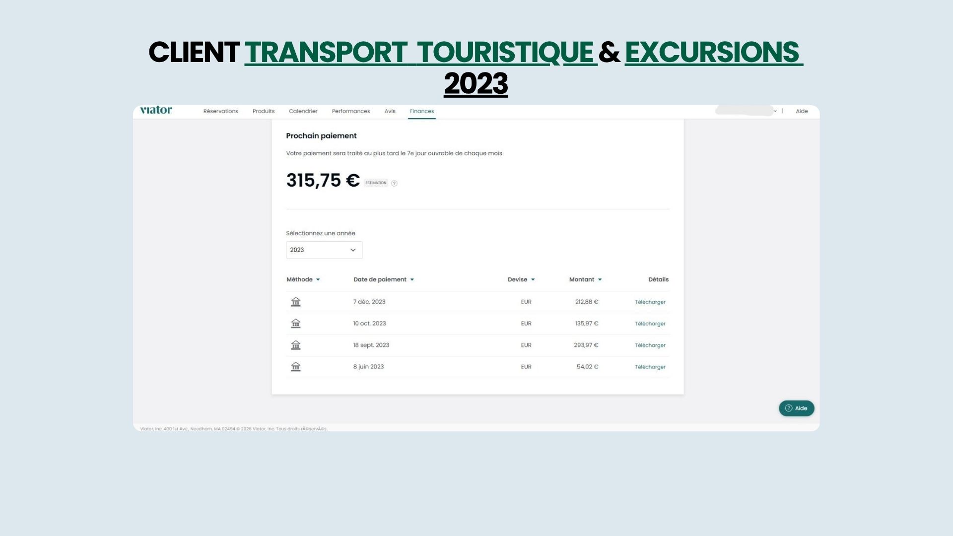 نتائج عميل النقل السياحي 2023