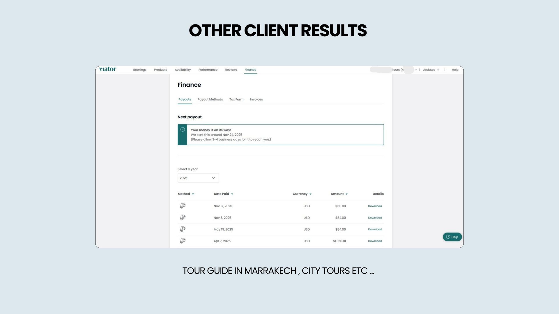 نتائج عميل مرشد سياحي مراكش