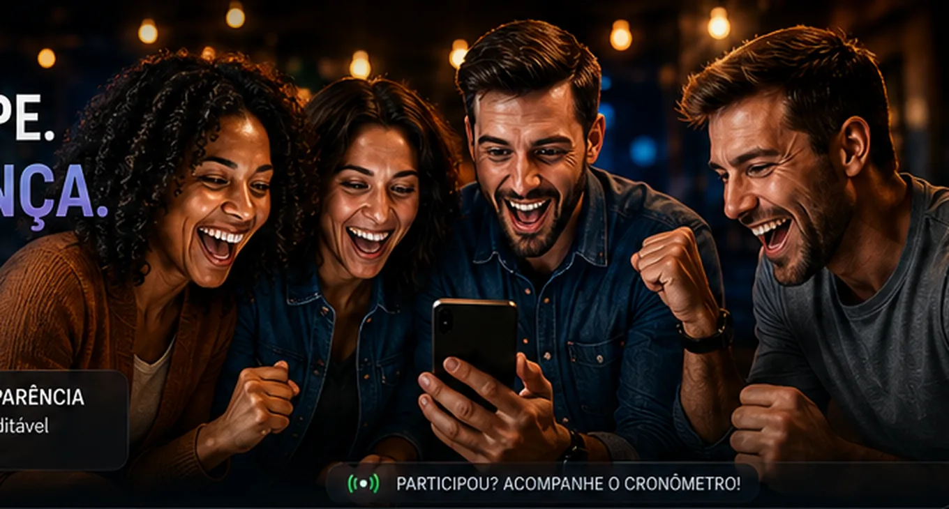 Amigos celebrando juntos uma experiência do Clube Game ON