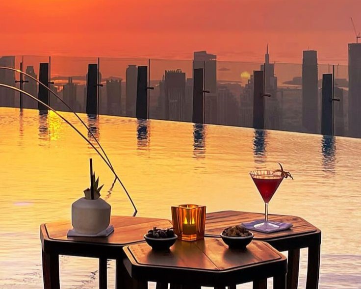 Comida en el Rooftop Dubai