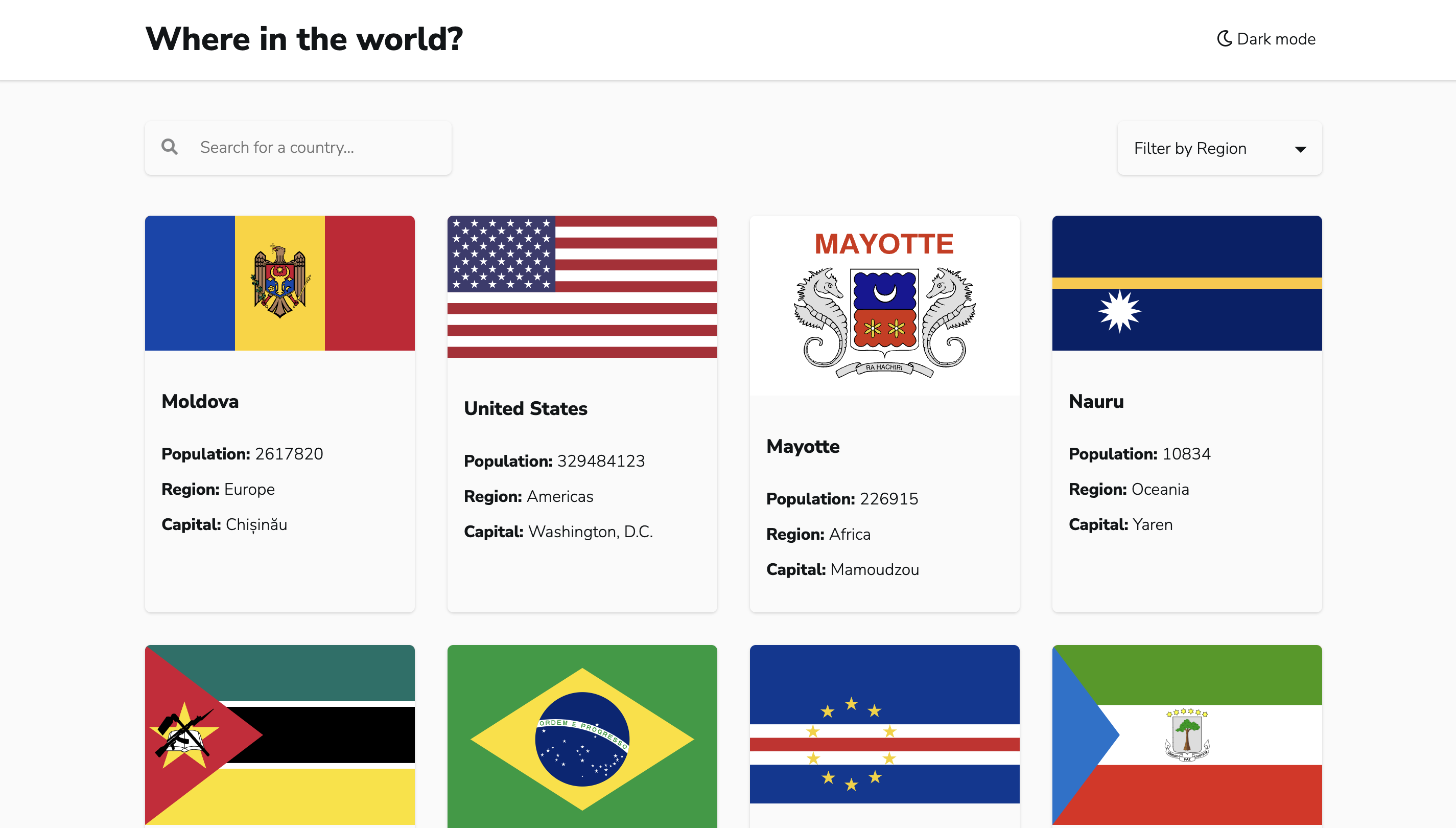 Countries API