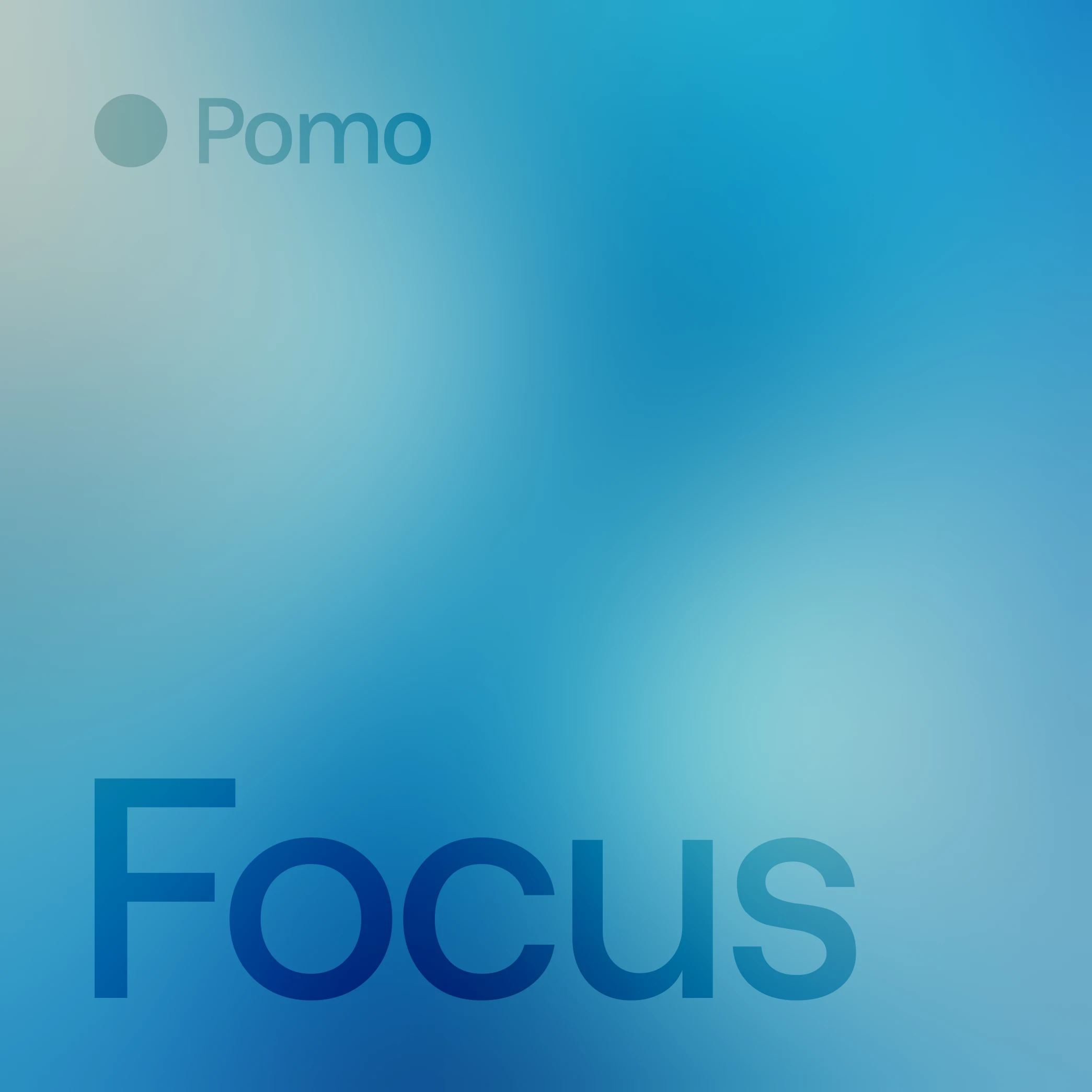 Focus album cover showing a gradient background with Pomo text and Focus title