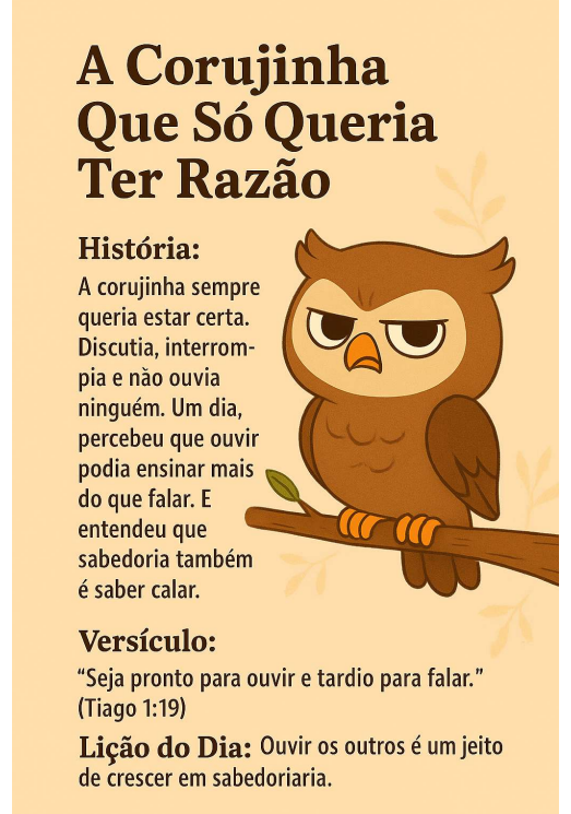 A Corujinha Que So Queria Ter Razao