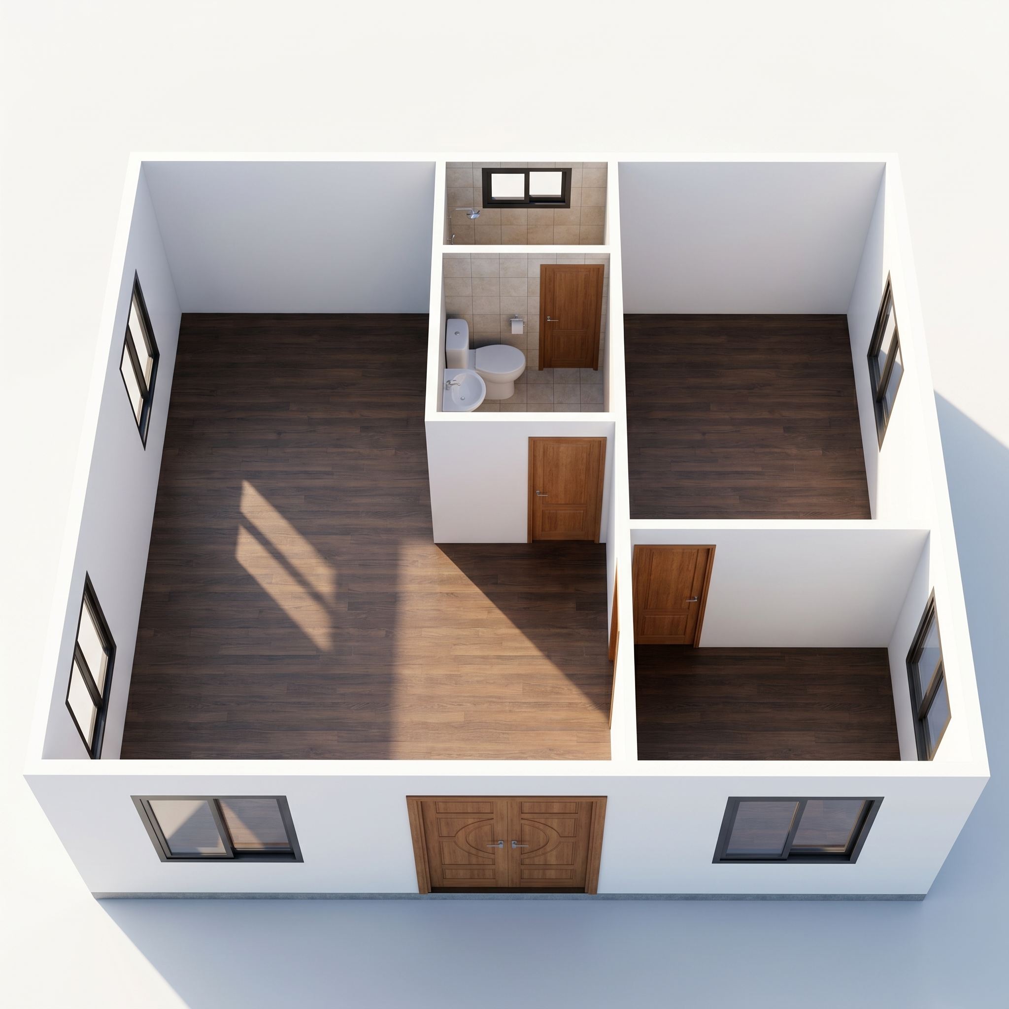 El Cuco 36m² - Plano distribución 2 dormitorios