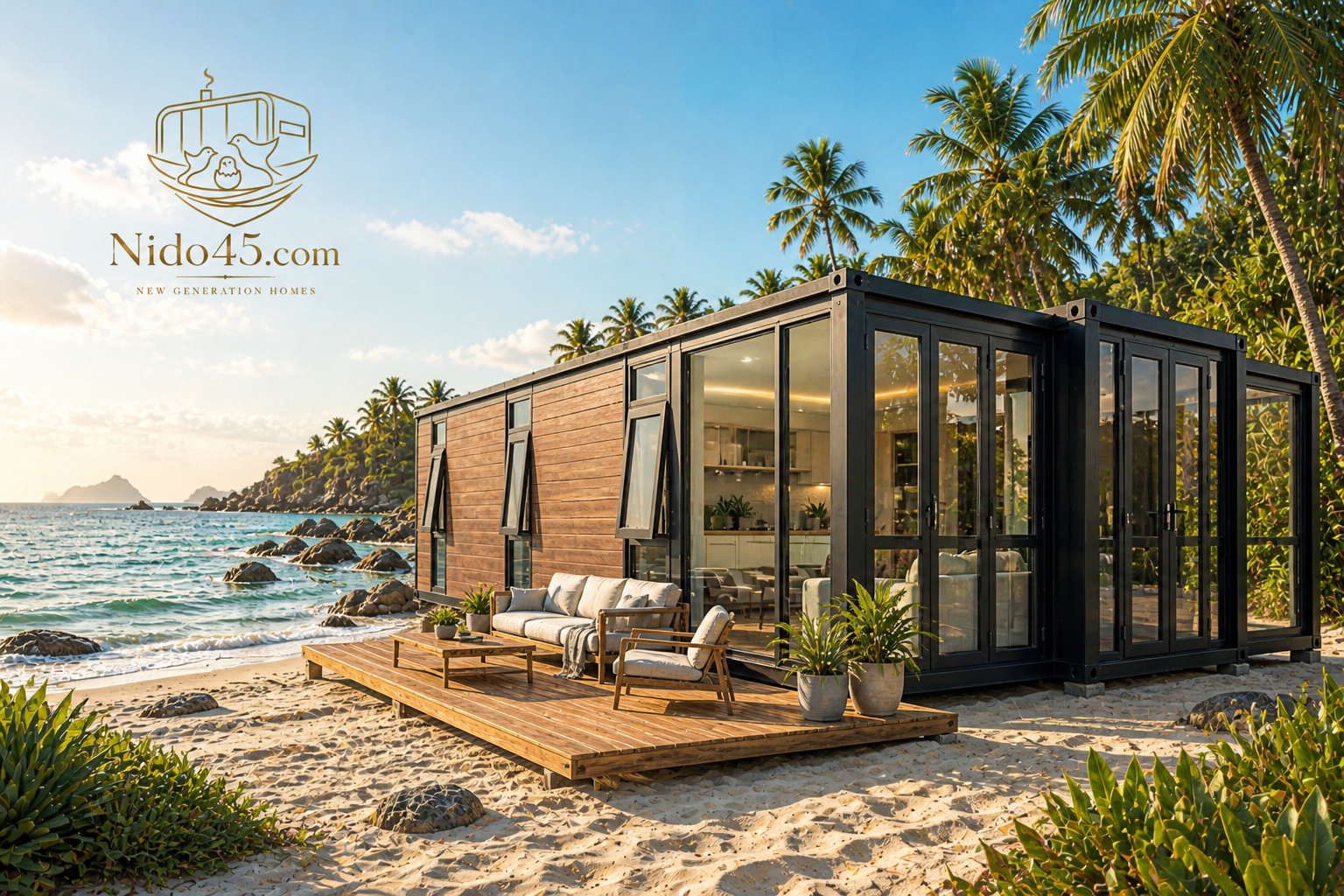 El Cuco 68 - Casa Expandible 68m² en playa con terraza de madera