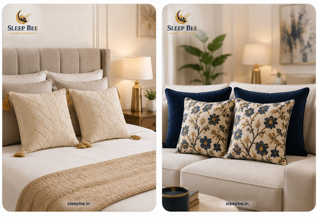 Premium decorative sofa and bed cushion collection in Bangalore — Sleep Bee