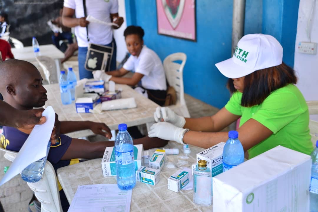 Blood glucose screening by KUTH health workers