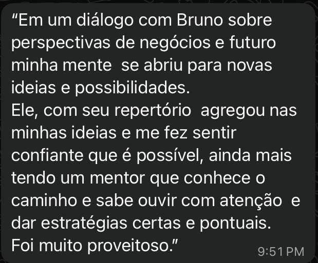 Captura de tela de depoimento via mensagem