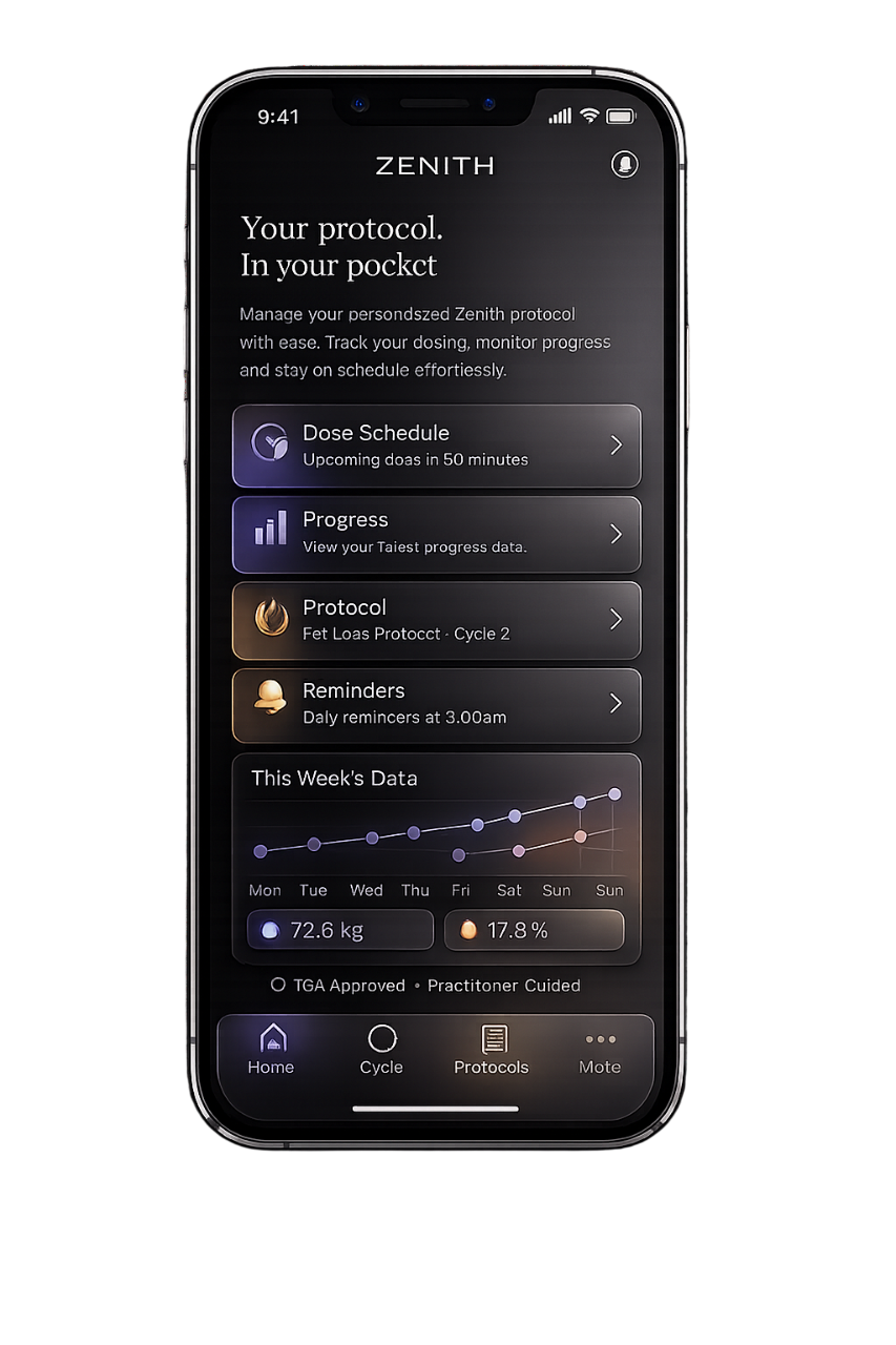 Zenith App - Your protocol in your pocket with dose scheduling, progress tracking, and smart reminders