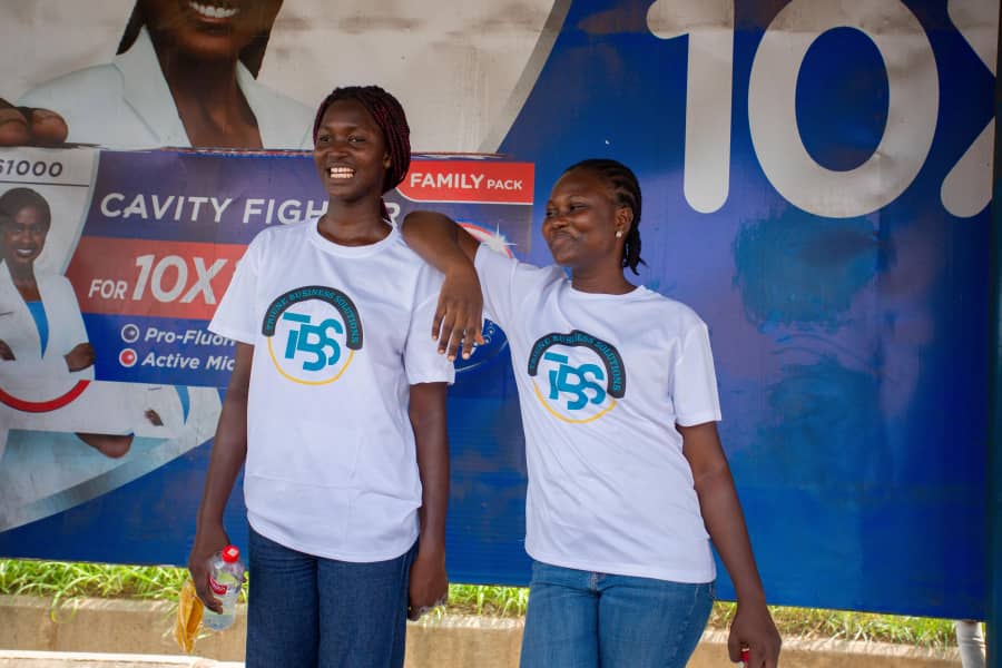 Volunteers posing at event