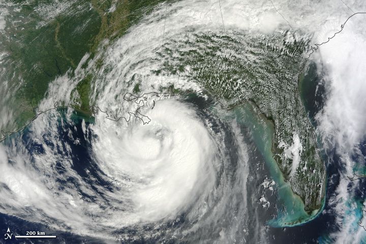 Hurricane Satellite View — MODIS True Color Composite