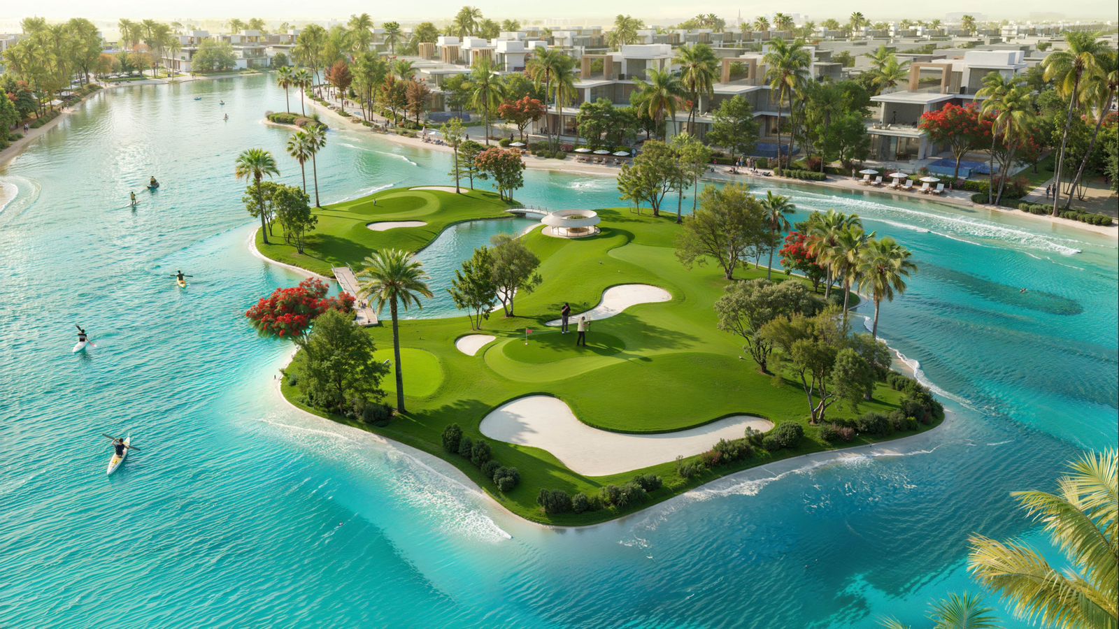 DAMAC Islands golf course and waterfront homes