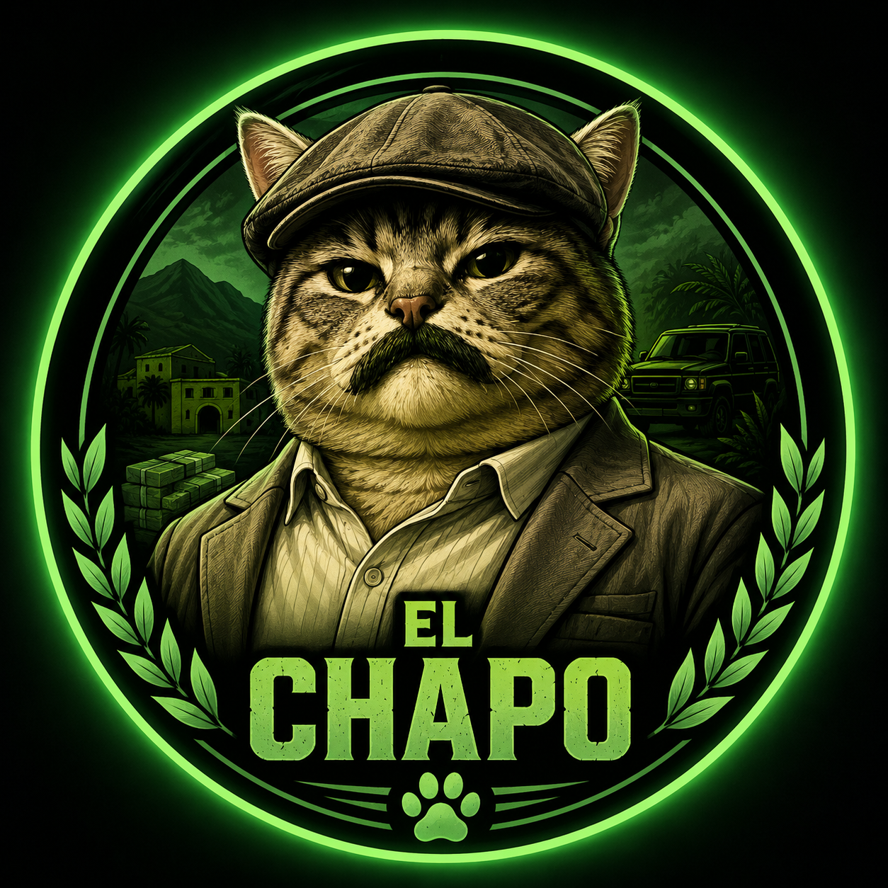 EL CHAPO in a cap and suit