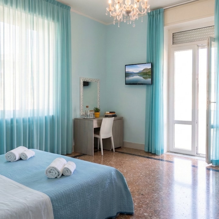 Deluxe Triple Room with Sea View at Hotel Paradise Porto Cesareo -  room with Sea View, Free WiFi, Flexible Bedding