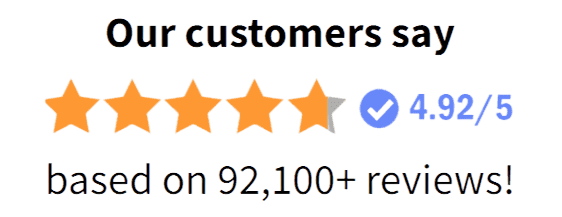 4.92 out of 5 customer rating based on 92,100 reviews