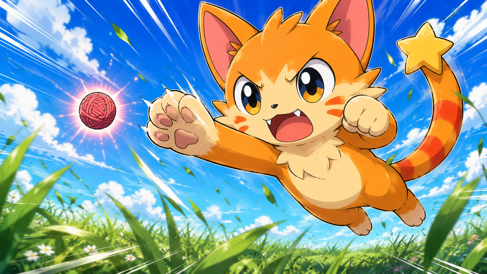 PokeCat leaping with fast paws