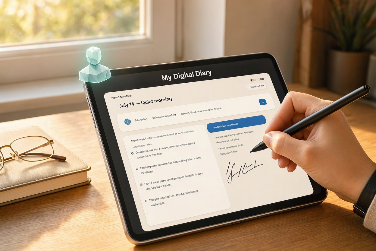 Digital diary on a tablet
