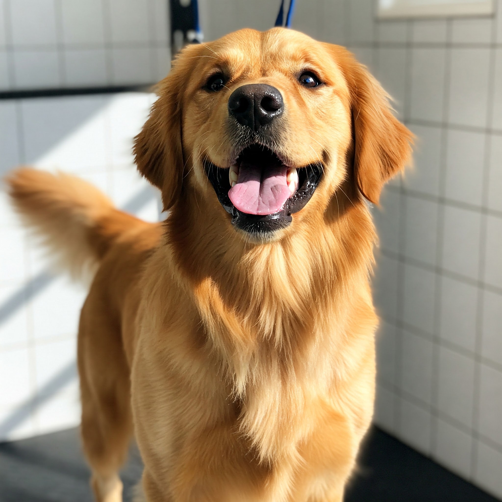 Professionally groomed Golden Retriever